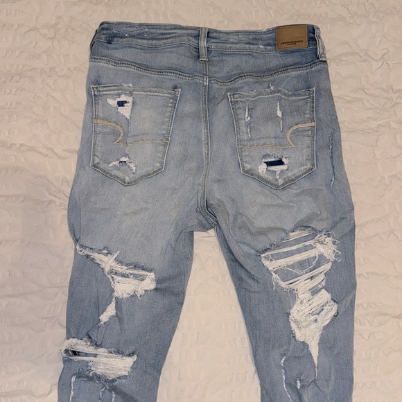 American Eagle Distressed Ripped Jeans Size 12 XLong - Picture 7 of 14